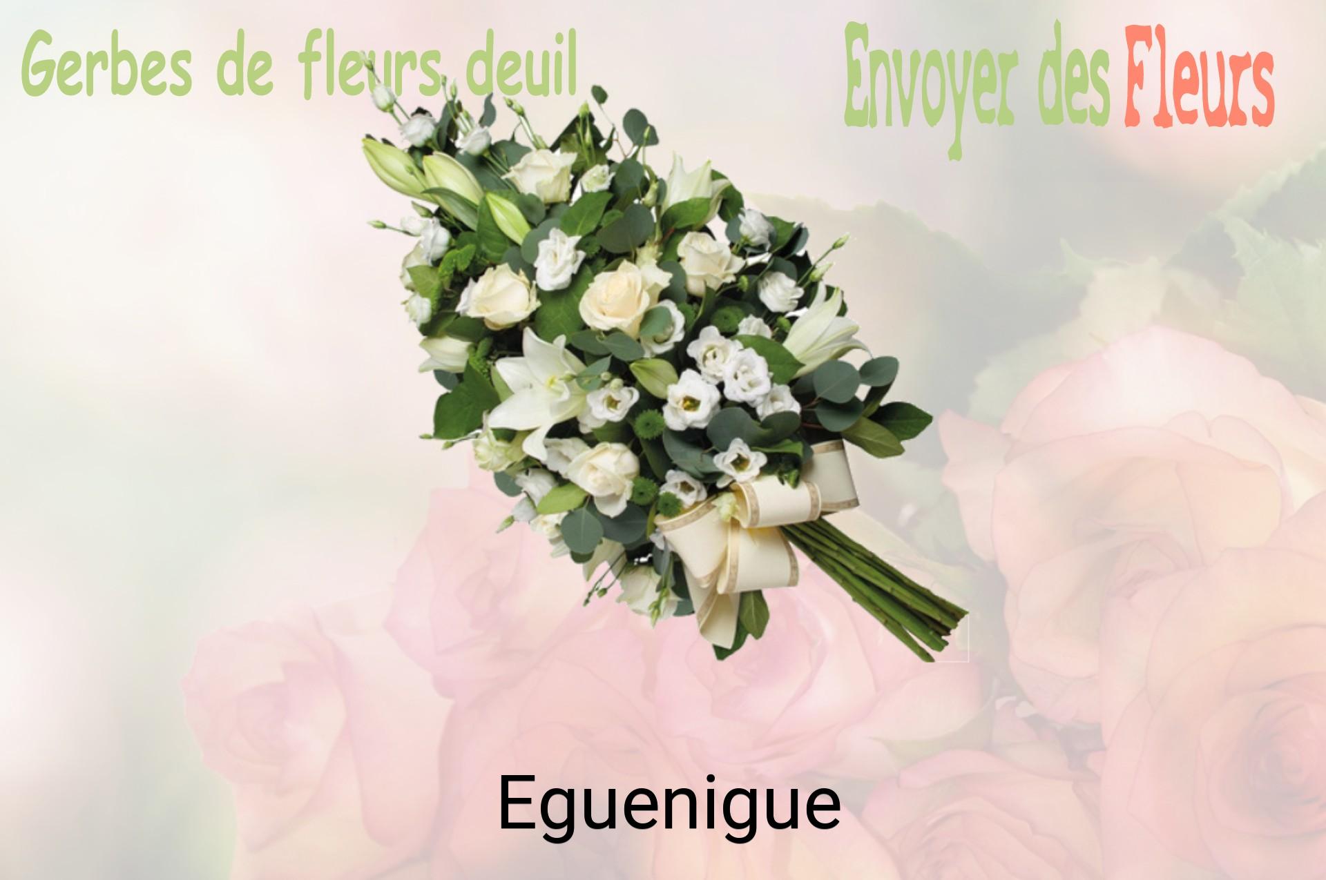 Gerbe de fleurs de deuil livrée à Eguenigue